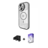 ieg™ iPhone 15 Pro Max Kılıf Kıvılcım Modern Koleksiyonu - Siyah Bilvis 5in1 3D Magic Cam Ekran Koruyucu + Raze Metal Kamera Lens - SH