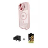 ieg™ iPhone 15 Pro Max Kılıf Kıvılcım Modern Koleksiyonu - Siyah Buffer Cam Ekran Koruyucu + Raze Metal Kamera Lens - SH