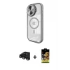 ieg™ iPhone 15 Pro Max Kılıf Kıvılcım Modern Koleksiyonu - Siyah Buffer Cam Ekran Koruyucu + Raze Metal Kamera Lens - SH