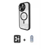 ieg™ iPhone 15 Pro Max Kılıf Kıvılcım Modern Koleksiyonu - Siyah Joko Magic 5D Cam + PVD Metal Kamera Lens - SH