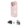 ieg™ iPhone 15 Pro Max Kılıf Kıvılcım Modern Koleksiyonu - Siyah Vanessa Magic Hayalet Cam + Raze Metal Kamera Lens - LT
