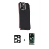 ieg™ iPhone 15 Pro Max Kılıf Kıvılcım Modern Özel Seri - Siyah 360 Mat Full Body Arka Koruyucu + PVD Metal Kamera Lens - LT