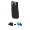 ieg™ iPhone 15 Pro Max Kılıf Kıvılcım Modern Özel Seri - Siyah 3D Antistatik Seramik Nano Ekran Koruyucu + Raze Metal Kamera Lens - TMGI