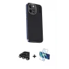 ieg™ iPhone 15 Pro Max Kılıf Kıvılcım Modern Özel Seri - Siyah 3D Antistatik Seramik Nano Ekran Koruyucu + Raze Metal Kamera Lens - TMGI