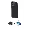 ieg™ iPhone 15 Pro Max Kılıf Kıvılcım Modern Özel Seri - Siyah 3D Antistatik Seramik Nano Ekran Koruyucu + Raze Metal Kamera Lens - TMGI