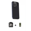 ieg™ iPhone 15 Pro Max Kılıf Kıvılcım Modern Özel Seri - Siyah Joko Magic 5D Hayalet Cam + PVD Metal Kamera Lens - TU