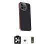 ieg™ iPhone 15 Pro Max Kılıf Kıvılcım Modern Özel Seri - Siyah Joko Magic 5D Hayalet Cam + PVD Metal Kamera Lens - TU