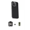 ieg™ iPhone 15 Pro Max Kılıf Kıvılcım Modern Özel Seri - Siyah Joko Magic 5D Hayalet Cam + PVD Metal Kamera Lens - TU