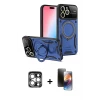 ieg™ iPhone 15 Pro Max Kılıf Kıvılcım Modern Serisi - Siyah 3D Antistatik Mat Seramik Nano Ekran Koruyucu + PVD Metal Kamera Lens - GS