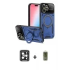 ieg™ iPhone 15 Pro Max Kılıf Kıvılcım Modern Serisi - Siyah Joko Magic 5D Hayalet Cam + PVD Metal Kamera Lens - SH