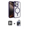 ieg™ iPhone 15 Pro Max Kılıf Kıvılcım Prime - Siyah Vanessa Magic Cam + PVD Metal Kamera Lens - GI
