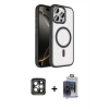 ieg™ iPhone 15 Pro Max Kılıf Kıvılcım Prime - Siyah Vanessa Magic Cam + PVD Metal Kamera Lens - GI