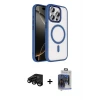 ieg™ iPhone 15 Pro Max Kılıf Kıvılcım Prime - Siyah Vanessa Magic Cam + Raze Metal Kamera Lens - SH