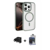ieg™ iPhone 15 Pro Max Kılıf Kıvılcım Prime - Siyah Vanessa Magic Cam + Raze Metal Kamera Lens - SH