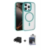 ieg™ iPhone 15 Pro Max Kılıf Kıvılcım Prime - Siyah Vanessa Magic Cam + Raze Metal Kamera Lens - SH