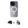 ieg™ iPhone 15 Pro Max Kılıf Kozmos Çizgi Prime - Siyah Vanessa Magic Hayalet Cam + Raze Metal Kamera Lens - SH