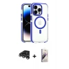 ieg™ iPhone 15 Pro Max Kılıf Kozmos Doku Koleksiyonu - Siyah Bilvis 3D Mat Cam Ekran Koruyucu + Raze Metal Kamera Lens - GS