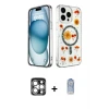 ieg™ iPhone 15 Pro Max Kılıf Kozmos Doku - Siyah Joko Magic 5D Cam + PVD Metal Kamera Lens - GS