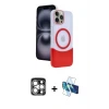 ieg™ iPhone 15 Pro Max Kılıf Kozmos Form Özel Seri - Siyah 3D Antistatik Seramik Nano Ekran Koruyucu + PVD Metal Kamera Lens - GS