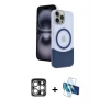 ieg™ iPhone 15 Pro Max Kılıf Kozmos Form Özel Seri - Siyah 3D Antistatik Seramik Nano Ekran Koruyucu + PVD Metal Kamera Lens - GS