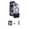 ieg™ iPhone 15 Pro Max Kılıf Kozmos Form Özel Seri - Siyah Joko Magic 5D Cam + PVD Metal Kamera Lens - LT