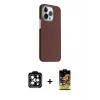 ieg™ iPhone 15 Pro Max Kılıf Kozmos Klasik Prime - Siyah Buffer Cam Ekran Koruyucu + PVD Metal Kamera Lens - TU