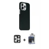 ieg™ iPhone 15 Pro Max Kılıf Kozmos Klasik Prime - Siyah Vanessa Magic Cam + PVD Metal Kamera Lens - LT