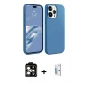 ieg™ iPhone 15 Pro Max Kılıf Kozmos Yansıma Özel Seri - Siyah Bilvis 0.18mm Plus Cam Ekran Koruyucu + PVD Metal Kamera Lens - TU