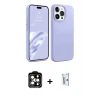 ieg™ iPhone 15 Pro Max Kılıf Kozmos Yansıma Özel Seri - Siyah Bilvis 0.18mm Plus Cam Ekran Koruyucu + PVD Metal Kamera Lens - TU