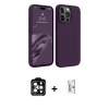 ieg™ iPhone 15 Pro Max Kılıf Kozmos Yansıma Özel Seri - Siyah Bilvis 0.18mm Plus Cam Ekran Koruyucu + PVD Metal Kamera Lens - TU