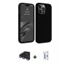 ieg™ iPhone 15 Pro Max Kılıf Kozmos Yansıma Özel Seri - Siyah Bilvis 0.18mm Plus Cam Ekran Koruyucu + Raze Metal Kamera Lens - LT