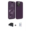 ieg™ iPhone 15 Pro Max Kılıf Kozmos Yansıma Özel Seri - Siyah Bilvis 0.18mm Plus Cam Ekran Koruyucu + Raze Metal Kamera Lens - LT