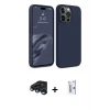 ieg™ iPhone 15 Pro Max Kılıf Kozmos Yansıma Özel Seri - Siyah Bilvis 0.18mm Plus Cam Ekran Koruyucu + Raze Metal Kamera Lens - LT