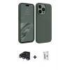 ieg™ iPhone 15 Pro Max Kılıf Kozmos Yansıma Özel Seri - Siyah Bilvis 0.18mm Plus Cam Ekran Koruyucu + Raze Metal Kamera Lens - LT