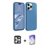 ieg™ iPhone 15 Pro Max Kılıf Kozmos Yansıma Özel Seri - Siyah Bilvis 5in1 3D Magic Cam Ekran Koruyucu + PVD Metal Kamera Lens - LT