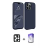 ieg™ iPhone 15 Pro Max Kılıf Kozmos Yansıma Özel Seri - Siyah Bilvis 5in1 3D Magic Cam Ekran Koruyucu + PVD Metal Kamera Lens - LT