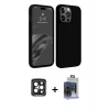 ieg™ iPhone 15 Pro Max Kılıf Kozmos Yansıma Özel Seri - Siyah Vanessa Magic Cam + PVD Metal Kamera Lens - SH