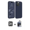 ieg™ iPhone 15 Pro Max Kılıf Kozmos Yansıma Özel Seri - Siyah Vanessa Magic Cam + PVD Metal Kamera Lens - SH