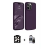 ieg™ iPhone 15 Pro Max Kılıf Kozmos Yansıma Özel Seri - Siyah Vanessa Magic Hayalet Cam + PVD Metal Kamera Lens - TU
