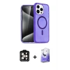 ieg™ iPhone 15 Pro Max Kılıf Nova Asil Prime - Siyah Bilvis 5in1 5D Magic Hayalet Cam Ekran Koruyucu + PVD Metal Kamera Lens - TU