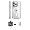 ieg™ iPhone 15 Pro Max Kılıf Nova Doku - Siyah Bilvis 0.18mm Plus Cam Ekran Koruyucu + PVD Metal Kamera Lens - TU