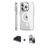 ieg™ iPhone 15 Pro Max Kılıf Nova Doku - Siyah Vanessa Magic Hayalet Cam + Raze Metal Kamera Lens - LT