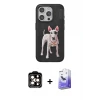 ieg™ iPhone 15 Pro Max Kılıf Nova Form Koleksiyonu - Siyah Bilvis 5in1 5D Magic Hayalet Cam Ekran Koruyucu + PVD Metal Kamera Lens - TU