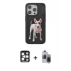 ieg™ iPhone 15 Pro Max Kılıf Nova Form Koleksiyonu - Siyah Vanessa Magic Hayalet Cam + PVD Metal Kamera Lens - LT