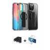 ieg™ iPhone 15 Pro Max Kılıf Nova Işık Koleksiyonu - Siyah 3D Antistatik Seramik Nano Ekran Koruyucu + Raze Metal Kamera Lens - LT