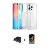 ieg™ iPhone 15 Pro Max Kılıf Nova Işık Koleksiyonu - Siyah Buffer Hayalet Cam Ekran Koruyucu + Raze Metal Kamera Lens - TMGI
