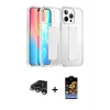 ieg™ iPhone 15 Pro Max Kılıf Nova Işık Koleksiyonu - Siyah Buffer Hayalet Cam Ekran Koruyucu + Raze Metal Kamera Lens - GS