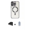 ieg™ iPhone 15 Pro Max Kılıf Nova Işık Özel Seri - Siyah Joko Magic 5D Cam + Raze Metal Kamera Lens - GS