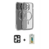ieg™ iPhone 15 Pro Max Kılıf Nova Işık Özel Seri - Siyah Polymer Nano Ekran Koruyucu + PVD Metal Kamera Lens - LT