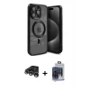 ieg™ iPhone 15 Pro Max Kılıf Nova Işık Özel Seri - Siyah Vanessa Magic Cam + Raze Metal Kamera Lens - GS